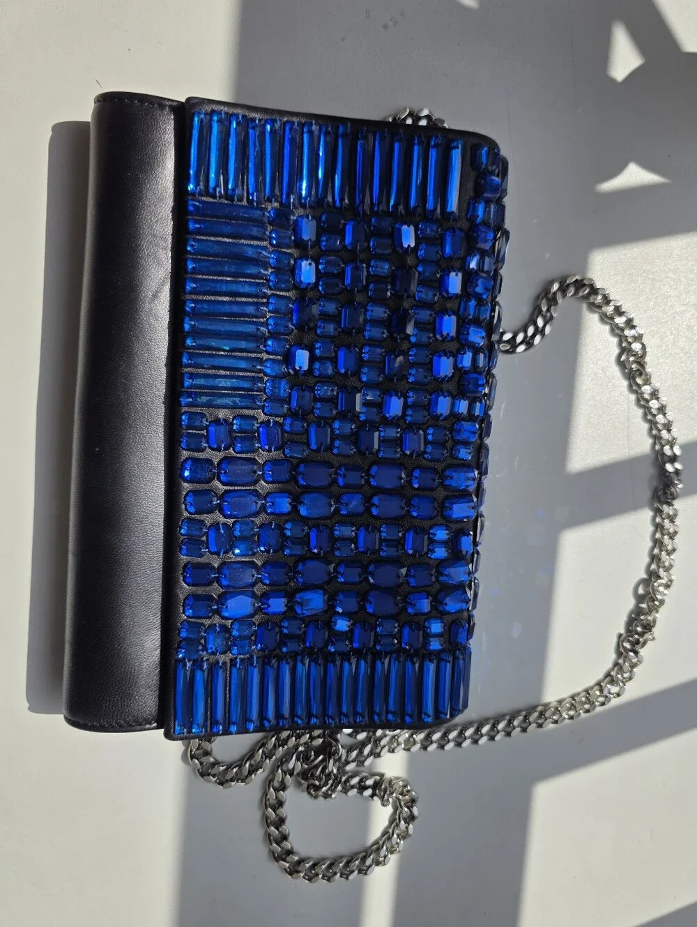 Giuseppe Zanotti -Blue Jeweled Evening Clutch - Women's Bag